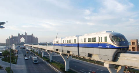 The monorail system at the Palm Jumeirah.
