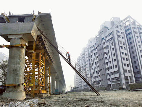 File picture of an under construction metro project in the Indian city of Kolkata. India needs a new financing model to manage growth in the coming decades.