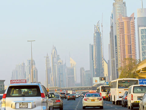Peak-hour traffic in Dubai. Two accidents on two separate roads in Dubai slowed down rush-hour traffic on Sunday morning. Picture for illustrative purposes only. 