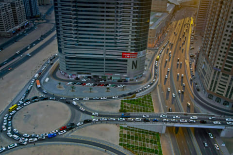 Traffic comes to a complete standstill during peak hours on Al Nahda Bridge in Sharjah. 