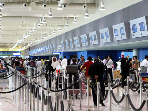 Baggage check in counters at Dubai International Airport’s Terminal 2 [Picture for illustrative purposes only]