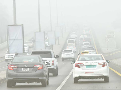 Traffic on Al Khan Bridge in Sharjah.  