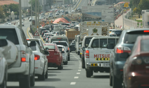 Traffic on Al Hadiqa Street. Picture for illustrative purposes only.