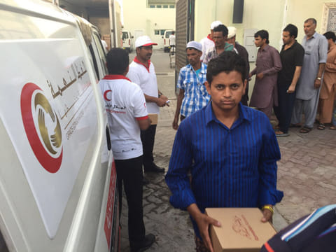 Picture for illustrative purposes: meal handouts must be done in conjunction with authorities this Ramadan
