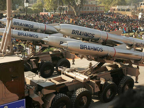 File photo: India's Brahmos supersonic cruise missiles, mounted on a truck, pass by during a full dress rehearsal for the Republic Day parade in New Delhi, India, January 23, 2006. 