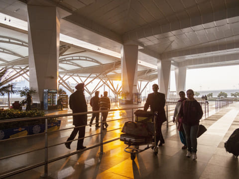 File picture of New Delhi airport. India has already suspended visas for the vast majority of foreigners seeking to enter the country.
