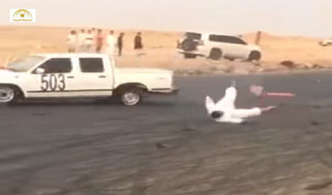 Saudi drifter narrowly escapes death after stunt