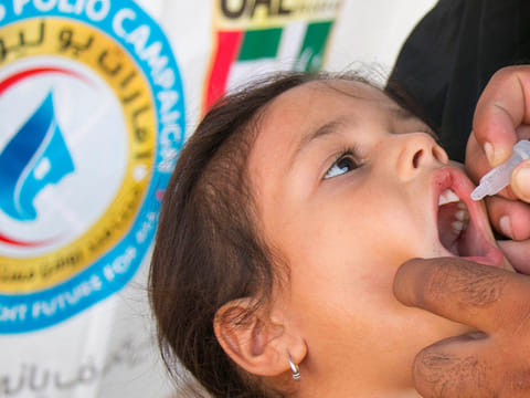 File photo of a child being given the vaccine under UAE's polio eradication campaign in Pakistan. Picture for illustrative purposes only.