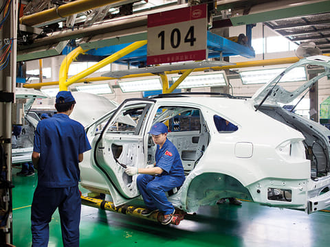 The BYD electric car assembly plant in the Pingshan district of Shenzhen, China.