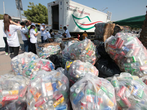 File pic of Emirates Environmental Group's can collection drive in 2017.