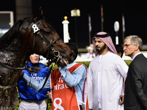 Trainer Saeed Bin Suroor with Naaeebb