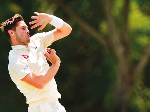 England’s paceman Chris Woakes 