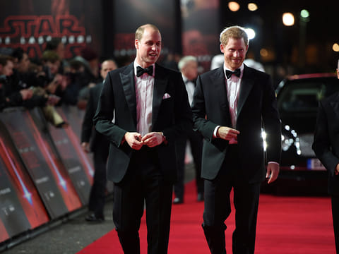 Prince William and Prince Harry attend the European premiere of Star Wars: The Last Jedi, at the Royal Albert Hall, London, December 12, 2017.