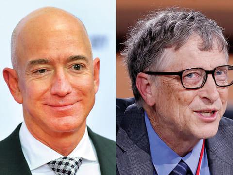 Jeff Bezos and Bill Gates