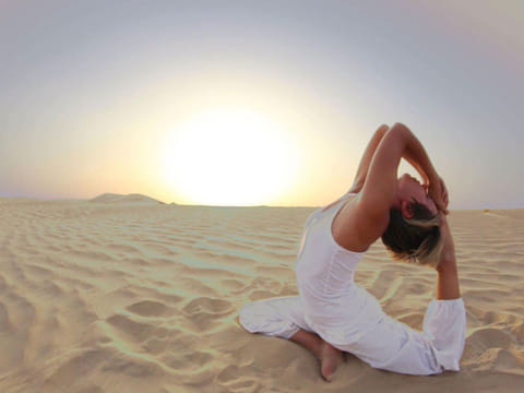 The one-day desert retreat was focused on practising yoga and highlighting its health benefits, as well creating a fun environment for women, the organiser said. Photo for illustrative purpose.