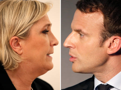 Marine Le Pen and Emmanuel Macron