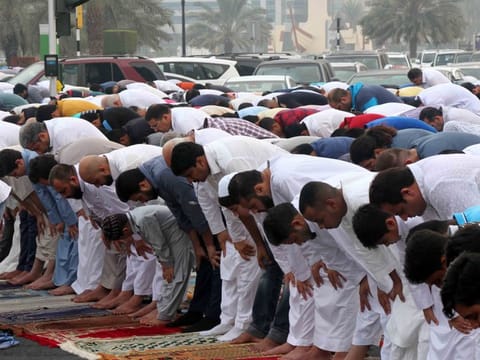 File photo: Muslim devotees perform Eid Al Adha prayers in Sharjah.
