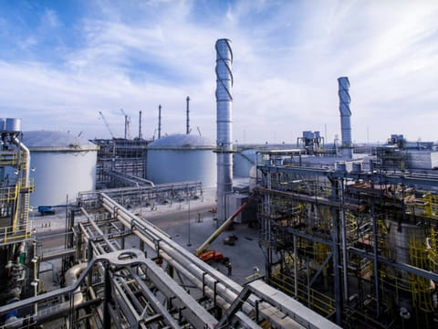 A view shows Saudi Aramco's Wasit Gas Plant, Saudi Arabia.  Aramco plans to invest $110 billion to develop unconventional gas reserves in Saudi Arabia’s Jafurah field.