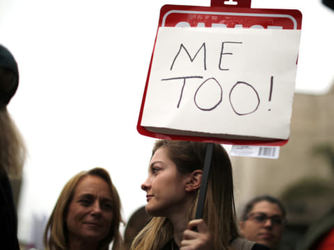 FILE PHOTO: People participate in a "MeToo" protest march for survivors of sexual assault and their supporters in Hollywood, Los Angeles, California, U.S. on November 12, 2017. REUTERS/Lucy Nicholson/File Photo