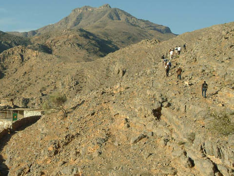 The Emirati man was rescued after he rolled off the mountain in Jebel Yanis, Ras Al Khaimah, today. Picture for illustrative purposes only.