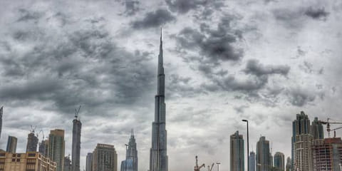 Grey skies cover Dubai on a cool winter day. 