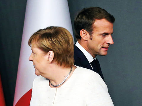 File picture: German Chancellor Angela Merkel and French President Emmanuel Macron.
