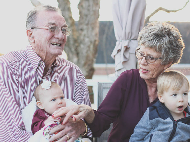 Old people with kids