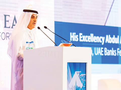 Al Ghurair speaks at the sixth annual Middle East Banking Forum in Dubai on Sunday. 