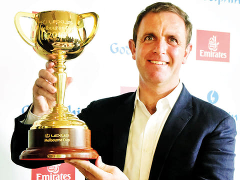Charlie Appleby, seen with the Melbourne Cup trophy, brings Velorum - the one to beat - in the season-ending Zabeel Trophy in Meydan on Thursday.