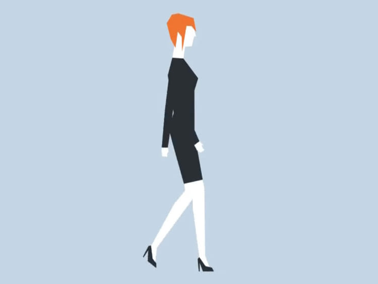 Lady walking illustration