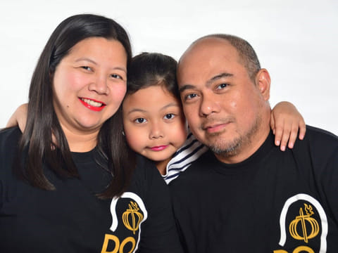 Rowena and Homer Rapodos with their 11-year old daughter Samantha 