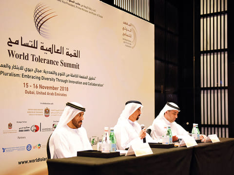 From Left: Khalifa Al Suwaidi, Dr Hamad Al Shaibani and Dawood Al Shezawi at the press conference. 