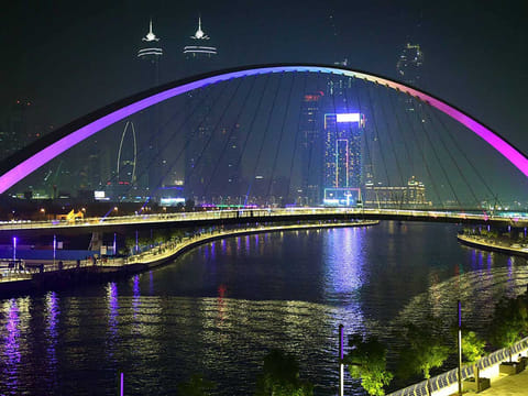 A view of Dubai Canal at night. By November, developers will start getting back with full-scale launches in Dubai after giving it a miss for the whole of 2020.