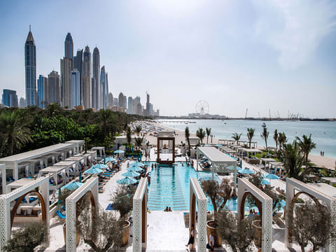 A view of the Dubai beach. The weather conditions today will be sunny to partly cloudy in general.