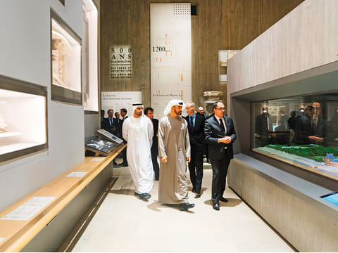 Shaikh Mohammad Bin Zayed tours the Shaikh Zayed Centre at the Louvre  in Paris.
