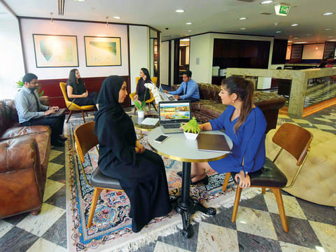 The facilities of ‘Servcorp’ at Mamoura Building in Abu Dhabi. 