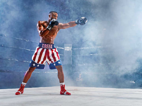 Michael B. Jordan in a scene from "Creed II." 