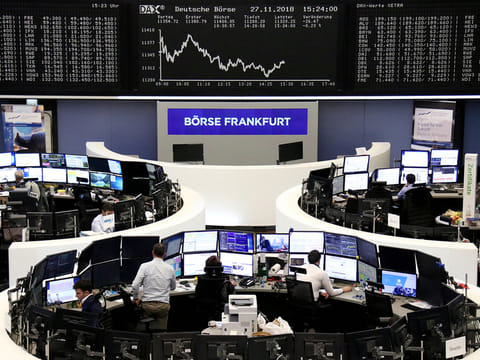 The German share price index DAX graph is pictured at the stock exchange in Frankfurt, Germany, November 27, 2018. 