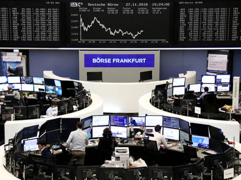 The German share price index DAX graph is pictured at the stock exchange in Frankfurt, Germany, November 27, 2018. 