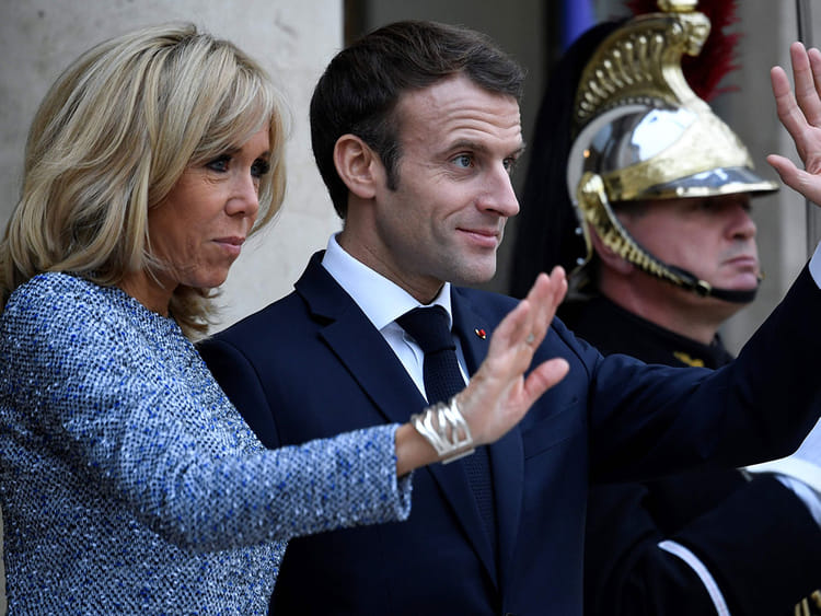 Emmanuel Macron and his wife