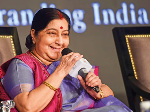 Sushma Swaraj, External Affairs Minister of India.
