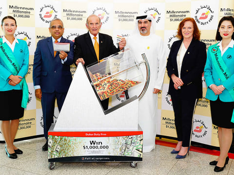 The Dubai Duty Free Millennium Millionaire for Series  287 was conducted by Colm McLoughlin, executive vice chairman and CEO; Ramesh Cidambi, chief operating officer; Salah Tahlak, EVP – corporate services; and Sinead El Sibai, SVP – marketing.