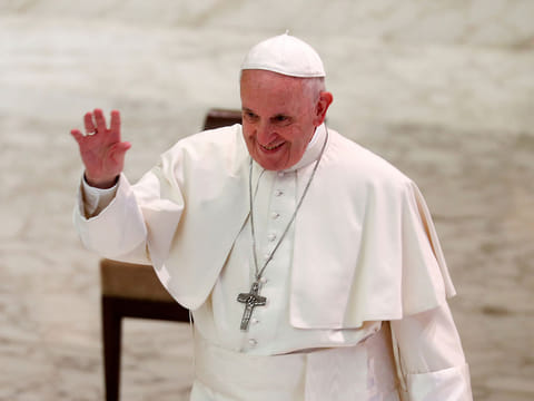 Pope Francis leads a special audience with members of a volunteers association from Sardinia island in the Paul VI Hall at the Vatican November 30, 2018.