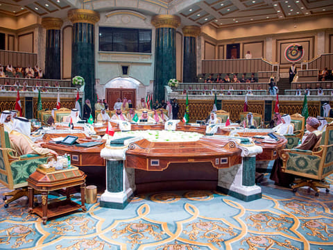 A general view of the meeting at the Diriya Palace in Riyadh during a  recent Gulf Cooperation Council (GCC) summit. The new secretary-general, Dr. Nayef Al Hajraf, needs to bring in all his acumen to get long delayed initiatives back on the agenda.