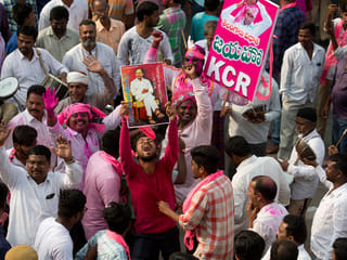 TRS paints Telangana pink again