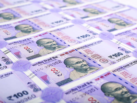 100 Rupee banknotes. For illustrative purposes only.
