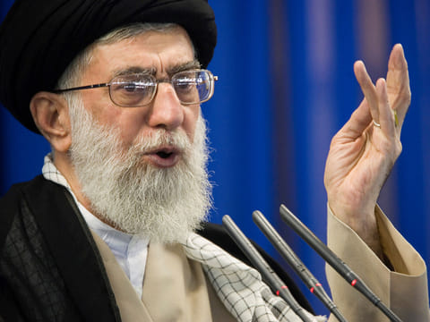 Iran's Supreme Leader Ayatollah Ali Khamenei speaks during Friday prayers in Tehran September 14, 2007. 