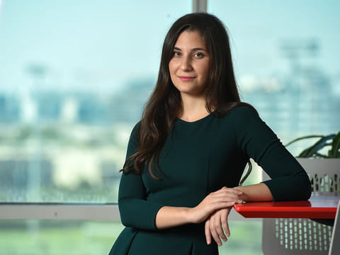 Sabine Boghos at her office at the Solarium Tower in Silicon Oasis, Dubai. 