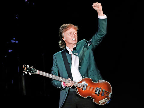 British musician Paul McCartney performs during the "One on One" tour concert in Porto Alegre, Brazil October 13, 2017.