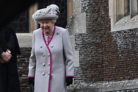Britain's Queen Elizabeth II departs the Royal Family's traditional Christmas Day service at St Mary Magdalene Church in Sandringham, Norfolk, eastern England, on December 25, 2018.